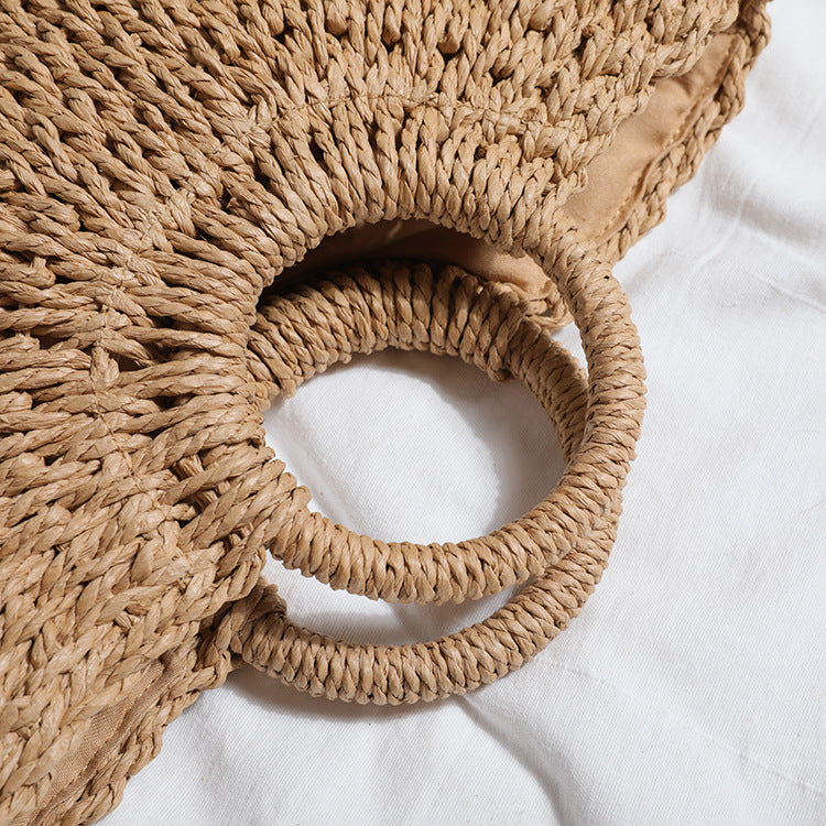 Sac d'été en paille arrondi