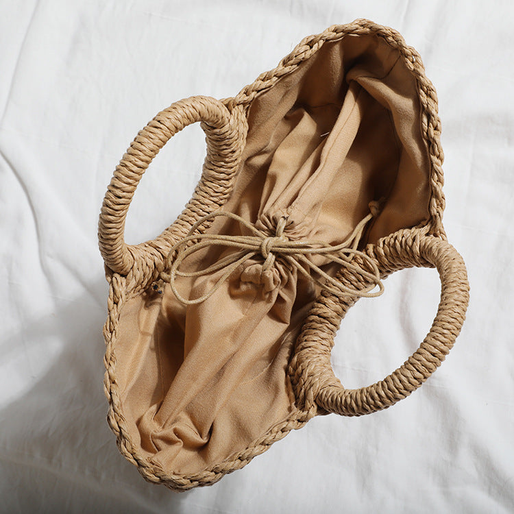Sac d'été en paille arrondi