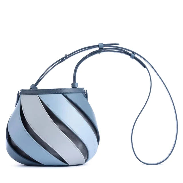 Sac seau pastel multicolore avec spirales, en simili cuir – accessoire mode femme doux et tendance