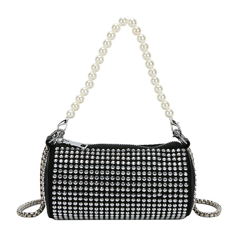 Sac en perle et strass argenté