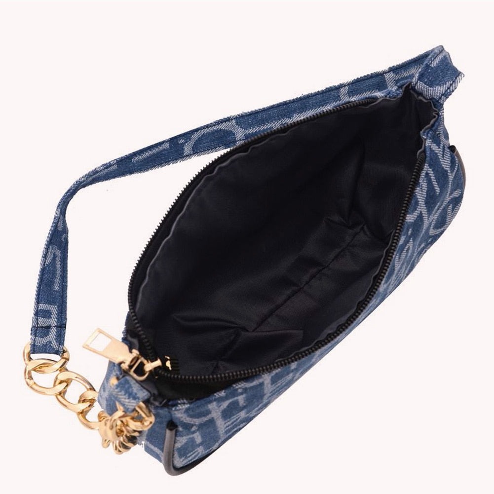 Sac en jean luxe bleu foncé femme