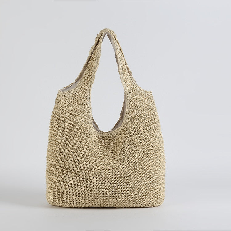 Sac en paille été beige clair