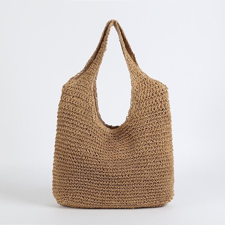 Sac en paille été marron