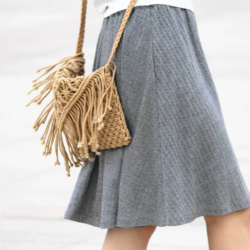 Pochette en crochet bohème avec franges, sac d’été pour femme