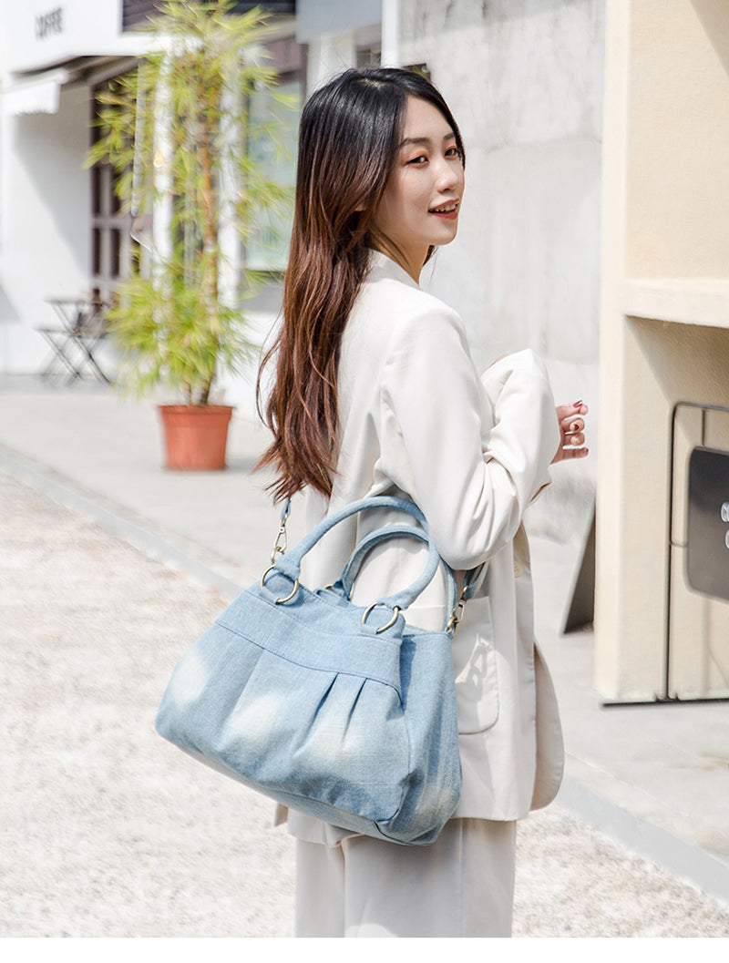 Sac besace en jean bleu