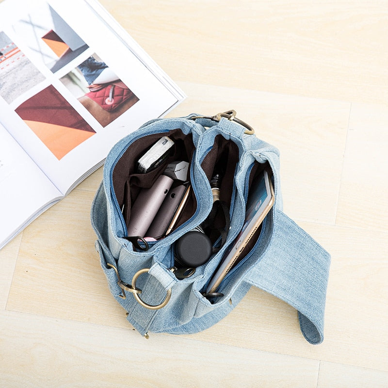 Sac en jean femme bleu clair chic