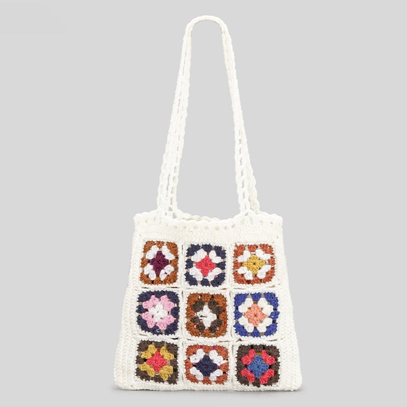 Sac à main en crochet bohème blanc
