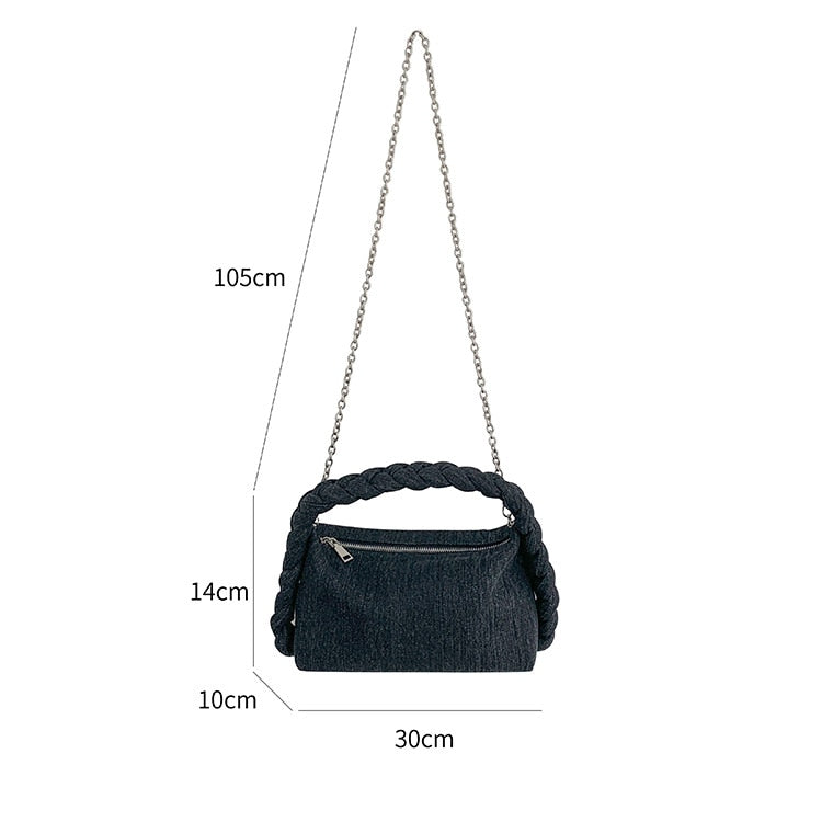 Petit sac à main en jean tendance noir tendance