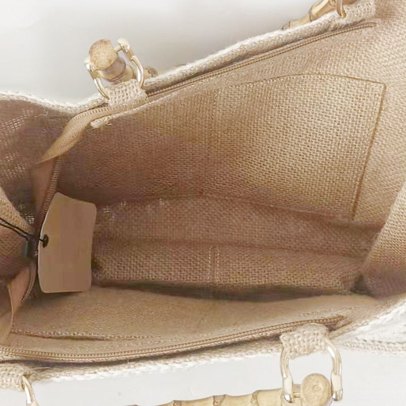 Sac en crochet bohème beige