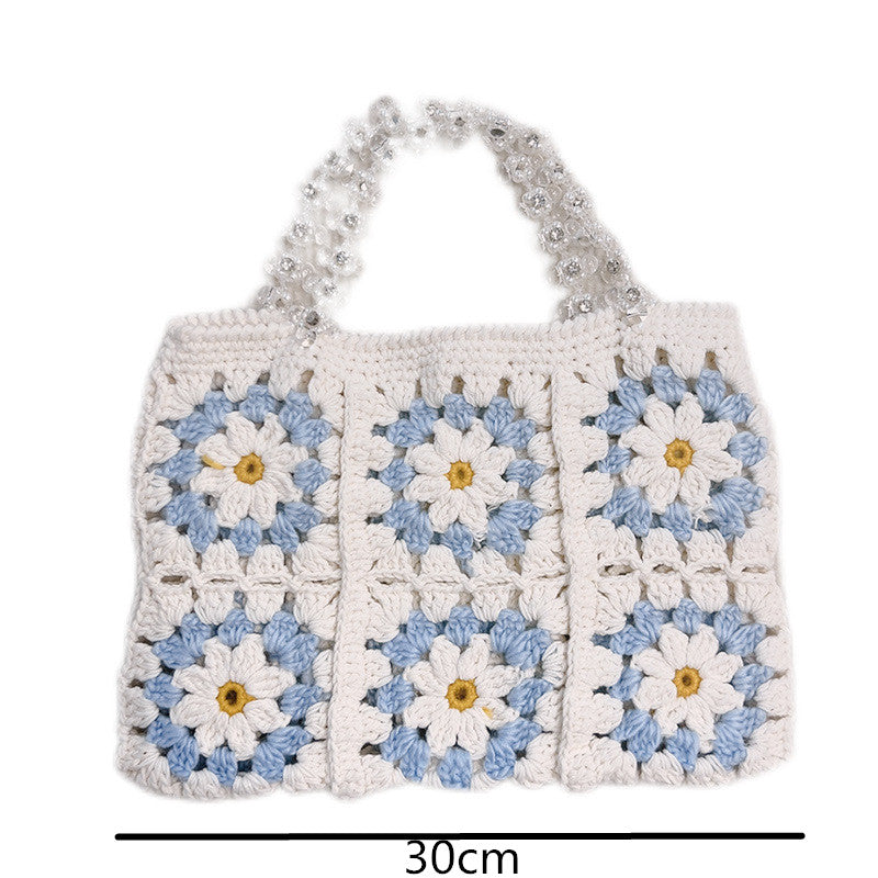 Sac en crochet motif marguerite trendy