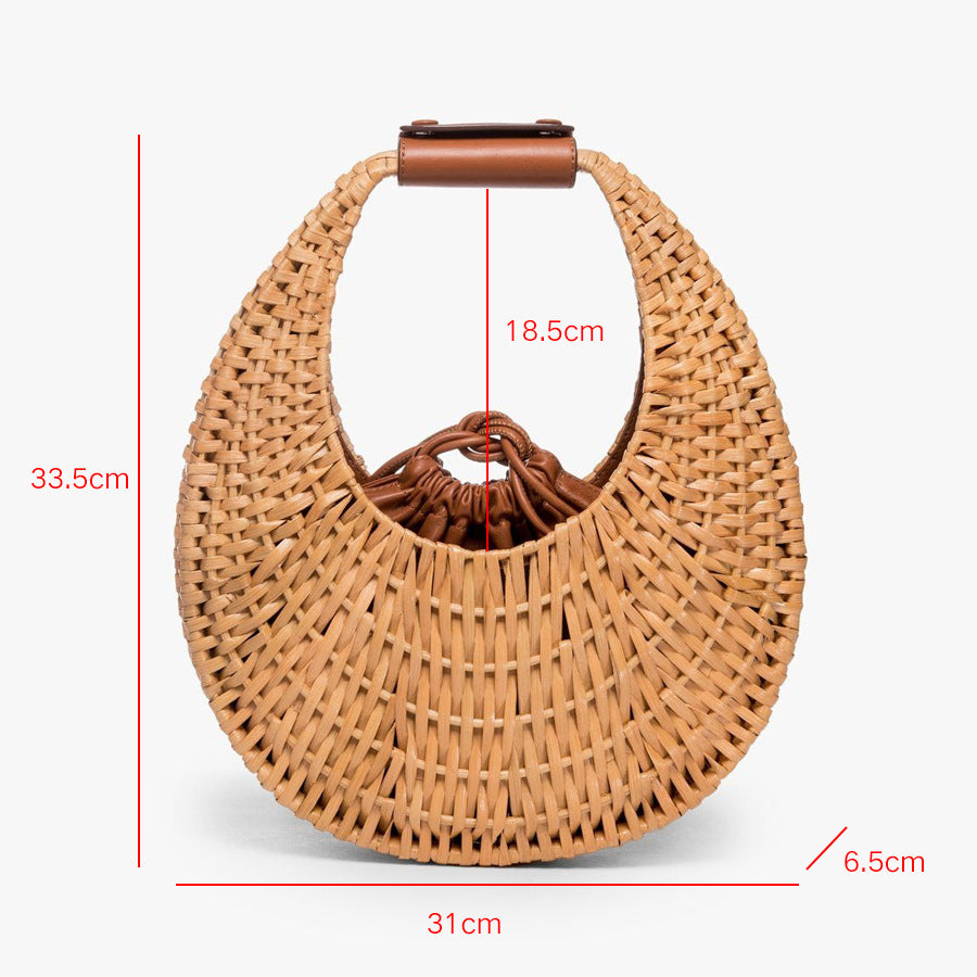 Sac en paille cuir marron must have