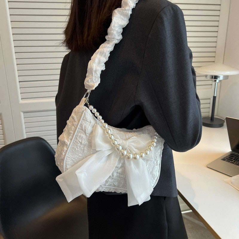 Sac en perle chic et élégant blanc