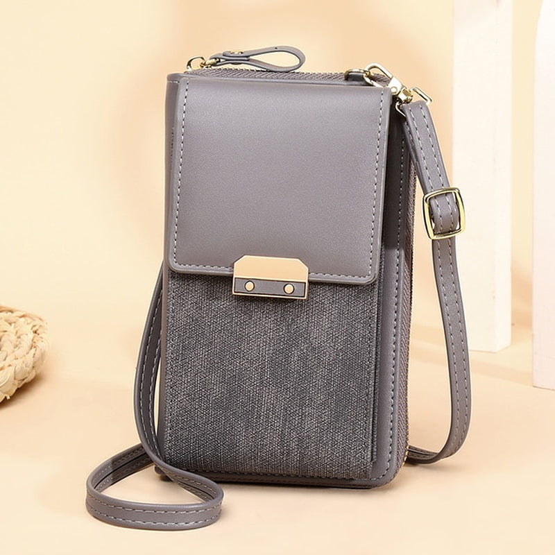 Petit sac bandoulière pour téléphone portable gris