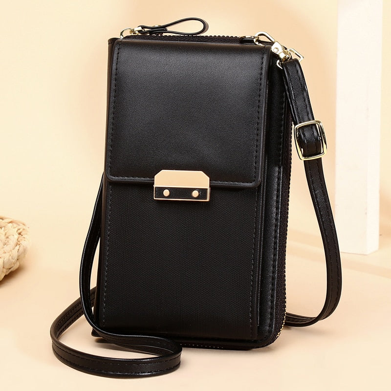 Petit sac bandoulière pour téléphone portable noir