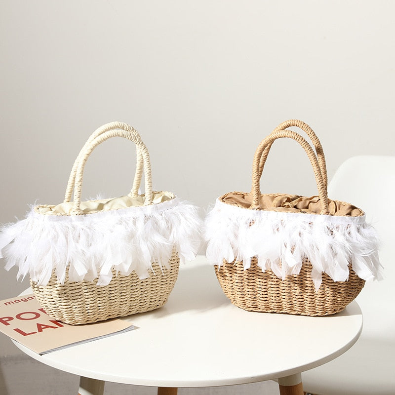 Sacs de plage avec plumes