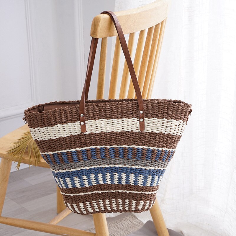 Sac de plage famille brun