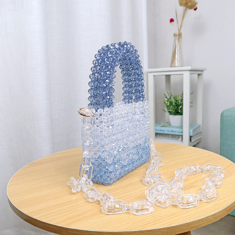 Sac perle bleue tendance