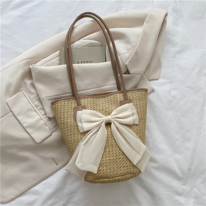 Sac à main avec noeud beige