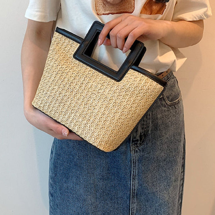 Sac en paille noir chic