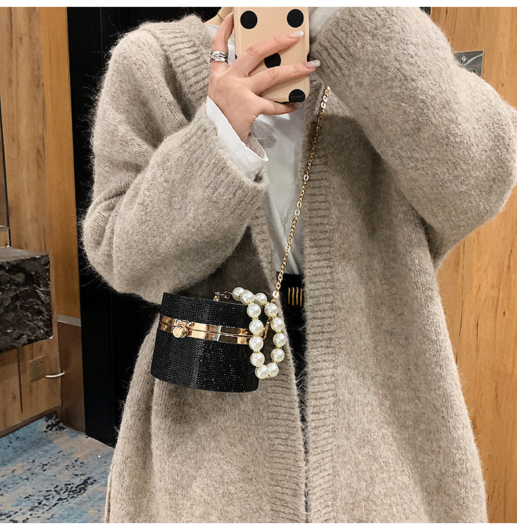 Sac à main boite à bijoux noir chic