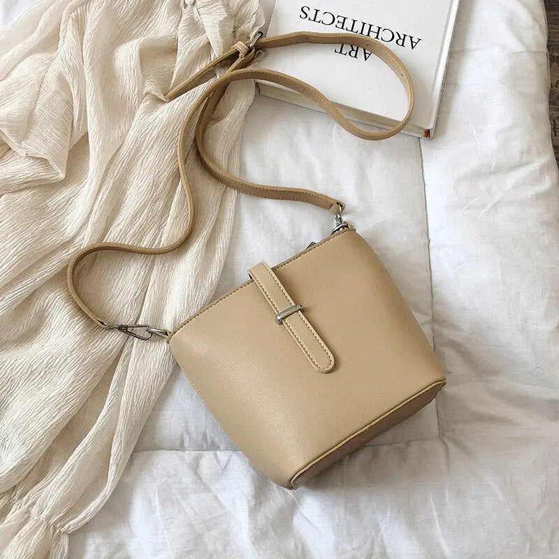 Sac Cuir à Bandoulière Tendance Chic beige