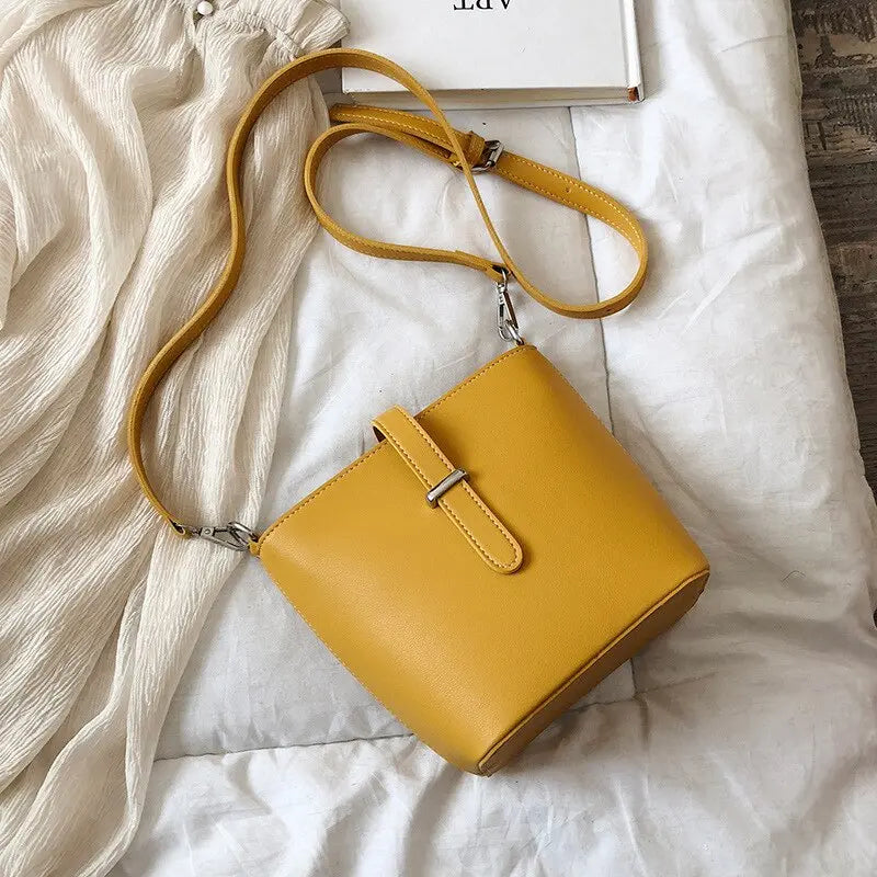 Sac Cuir à Bandoulière Tendance Chic jaune