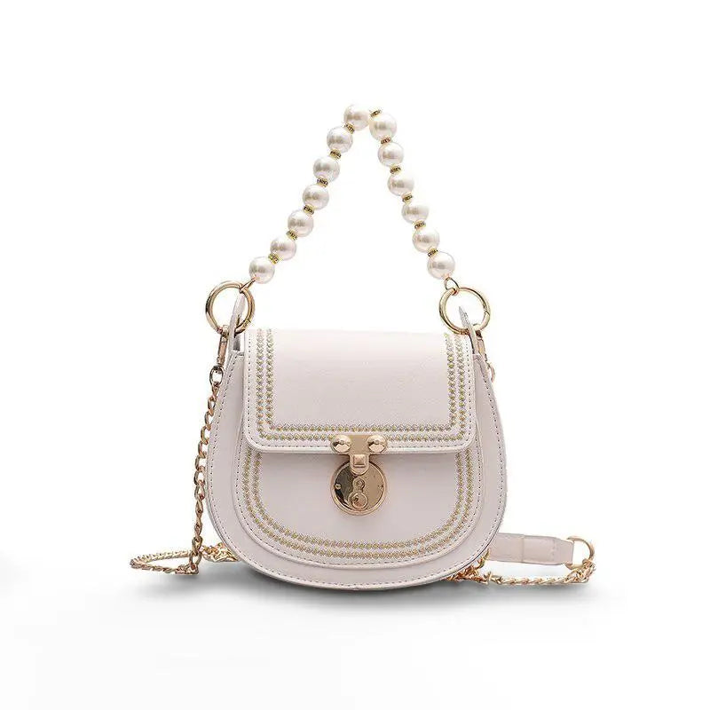 Sac Rond Cuir Fin Perle
