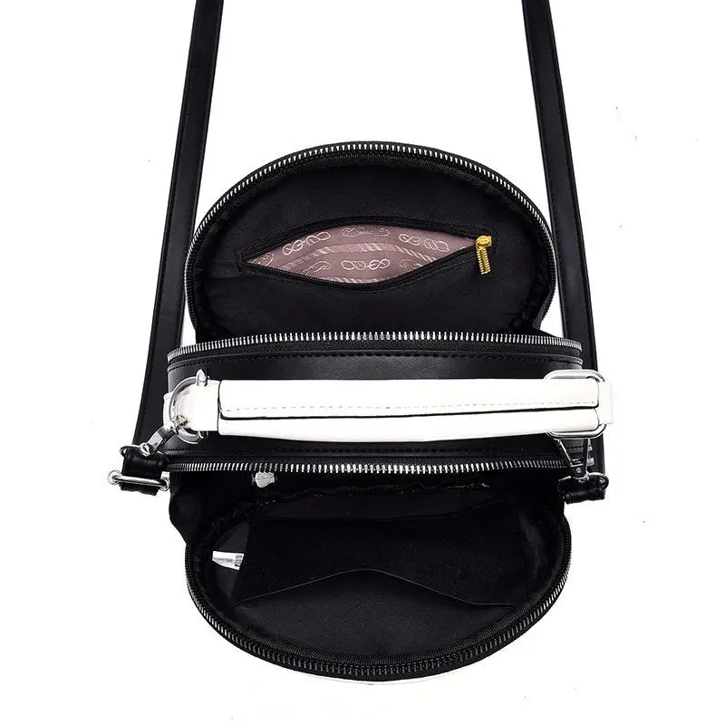 Sac Rond en Cuir à Bandoulière Femme tendance