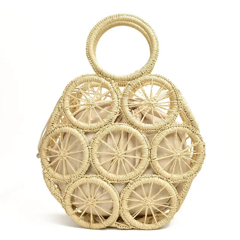 Sac à Main Rond en Paille