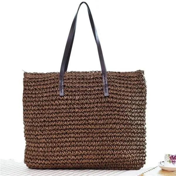 Sac de Plage en Paille marron
