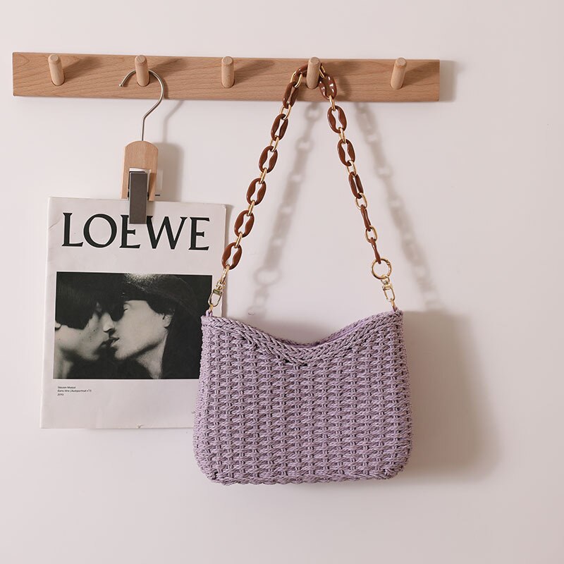 Sac en osier tendance violet