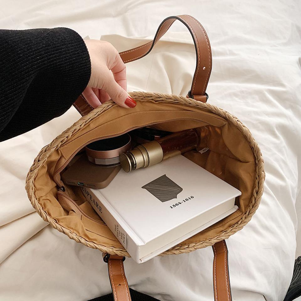 Sac de paille pour la plage été