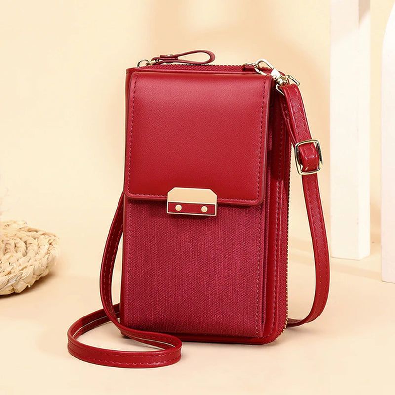 Petit sac bandoulière pour téléphone portable rouge