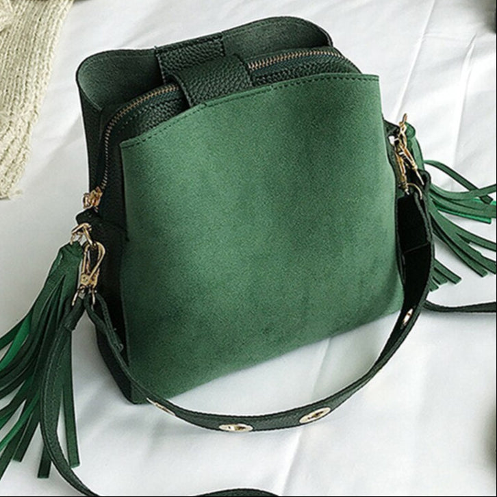 Sac à franges tendance vert