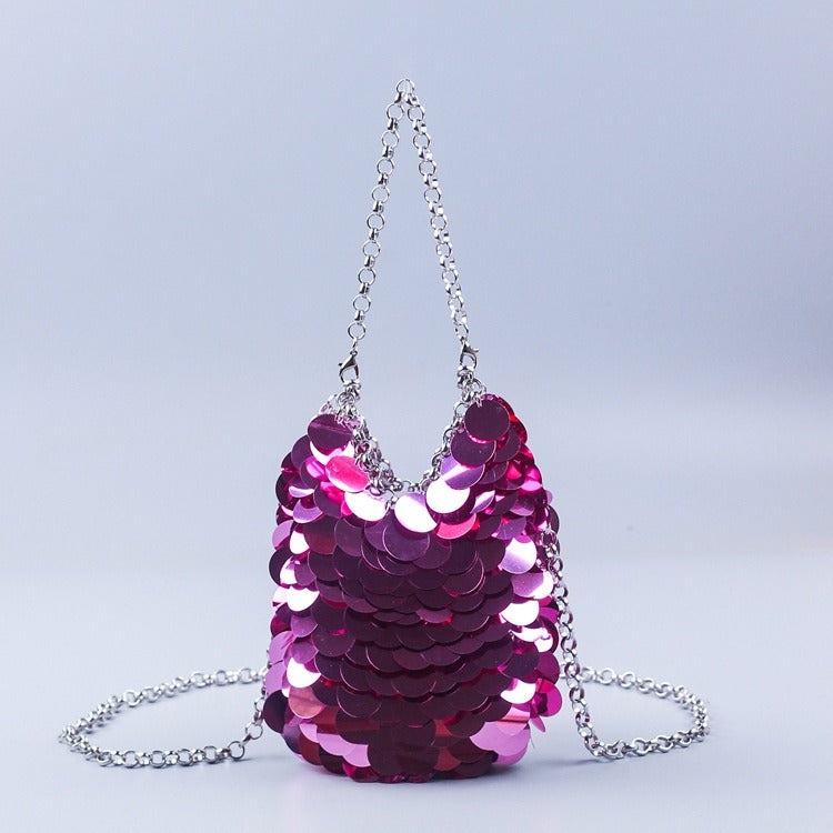 Sac sequin rose
