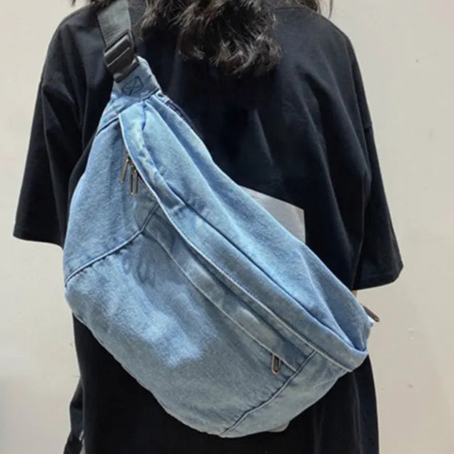 Sac à dos banane XXL en Jeans Tendance Rond