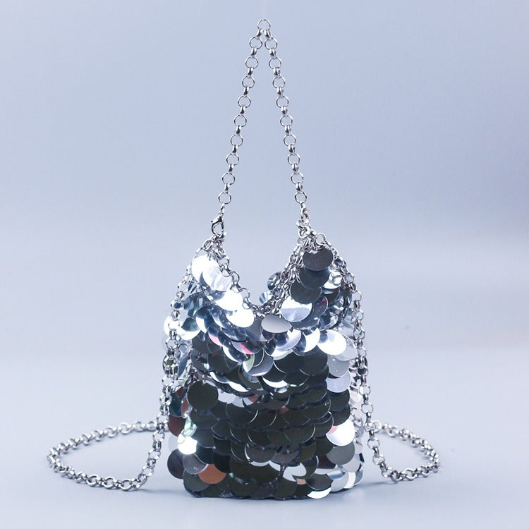 Sac sequin argent