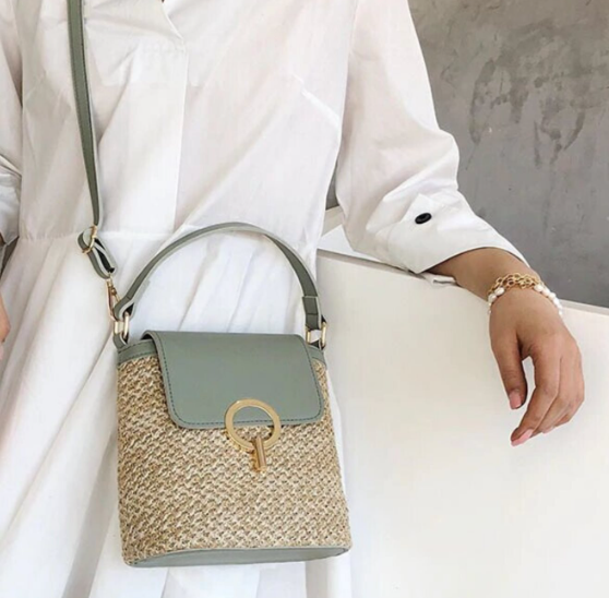 Sac à Bandoulière Paille vert