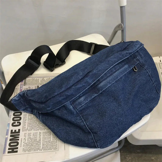 Sac à dos banane XXL en Jeans Tendance Rond