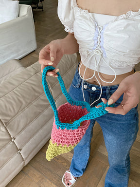 Petit sac à main en crochet coloré chic