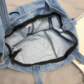 Grand sac en jean intérieur zippé