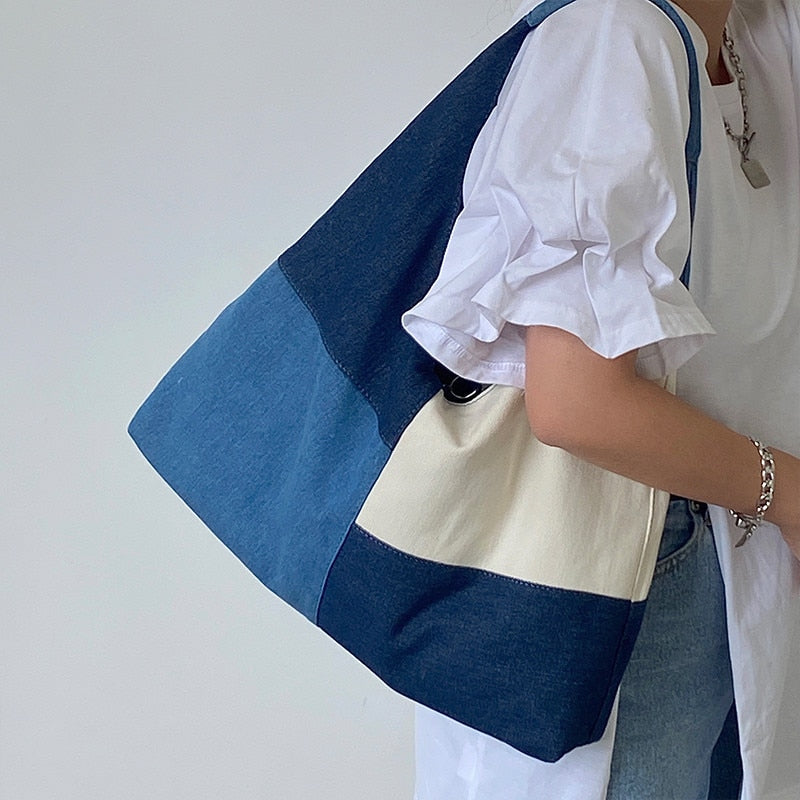 Sac en jean patchwork tendance