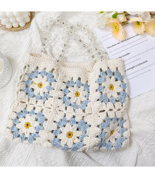 Sac en crochet motif marguerite femme