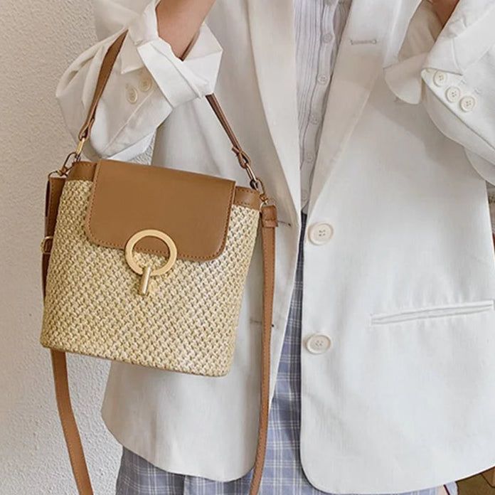 Sac à Bandoulière Paille camel