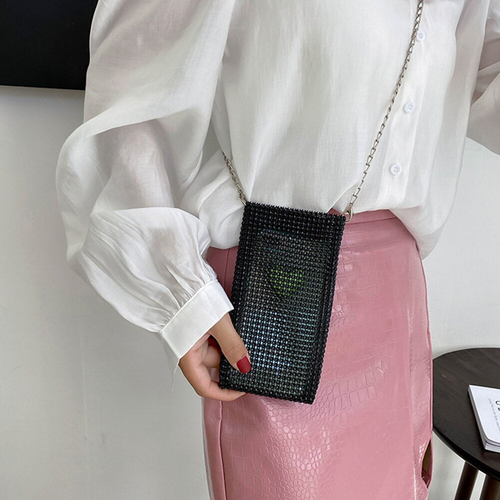Mini sac bandoulière pour téléphone portable noir cross body