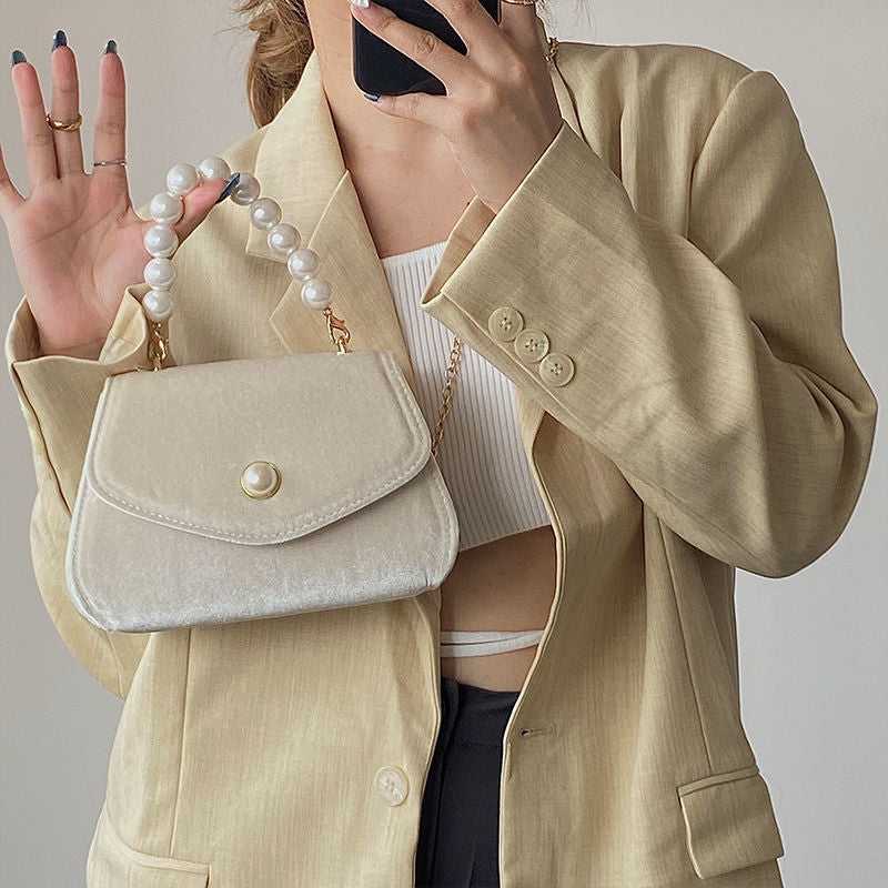 Mini sac de soirée anse perle femme