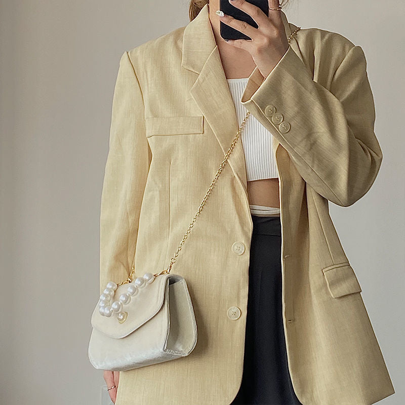 Mini sac de soirée anse perle cross body