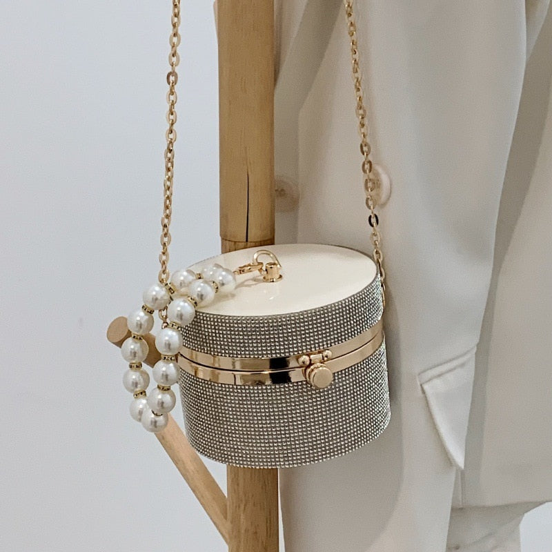 Sac à main boite à bijoux argent cross body