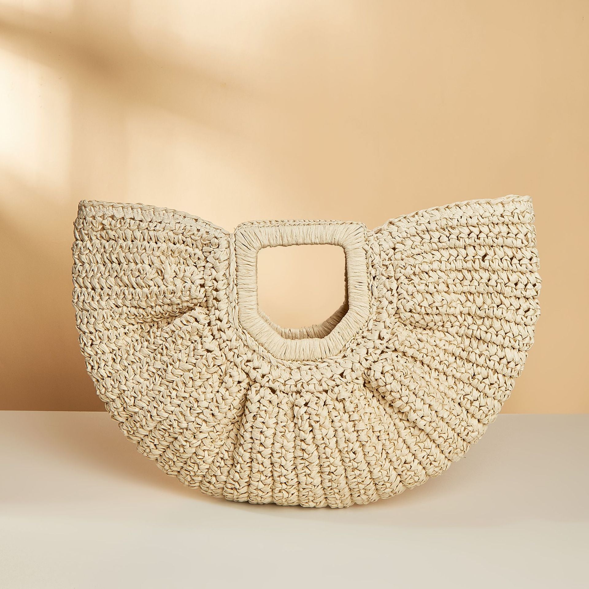 Sac de plage en paille beige