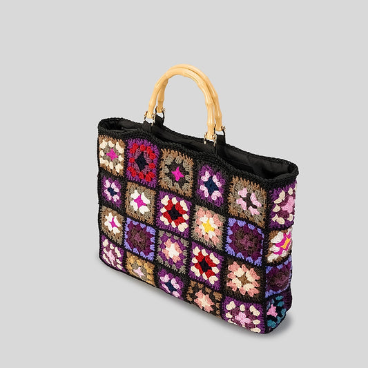 Sac à main en crochet violet